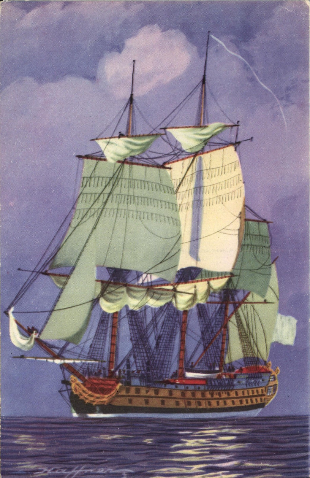 CPA Bateau Haffner En Panne 