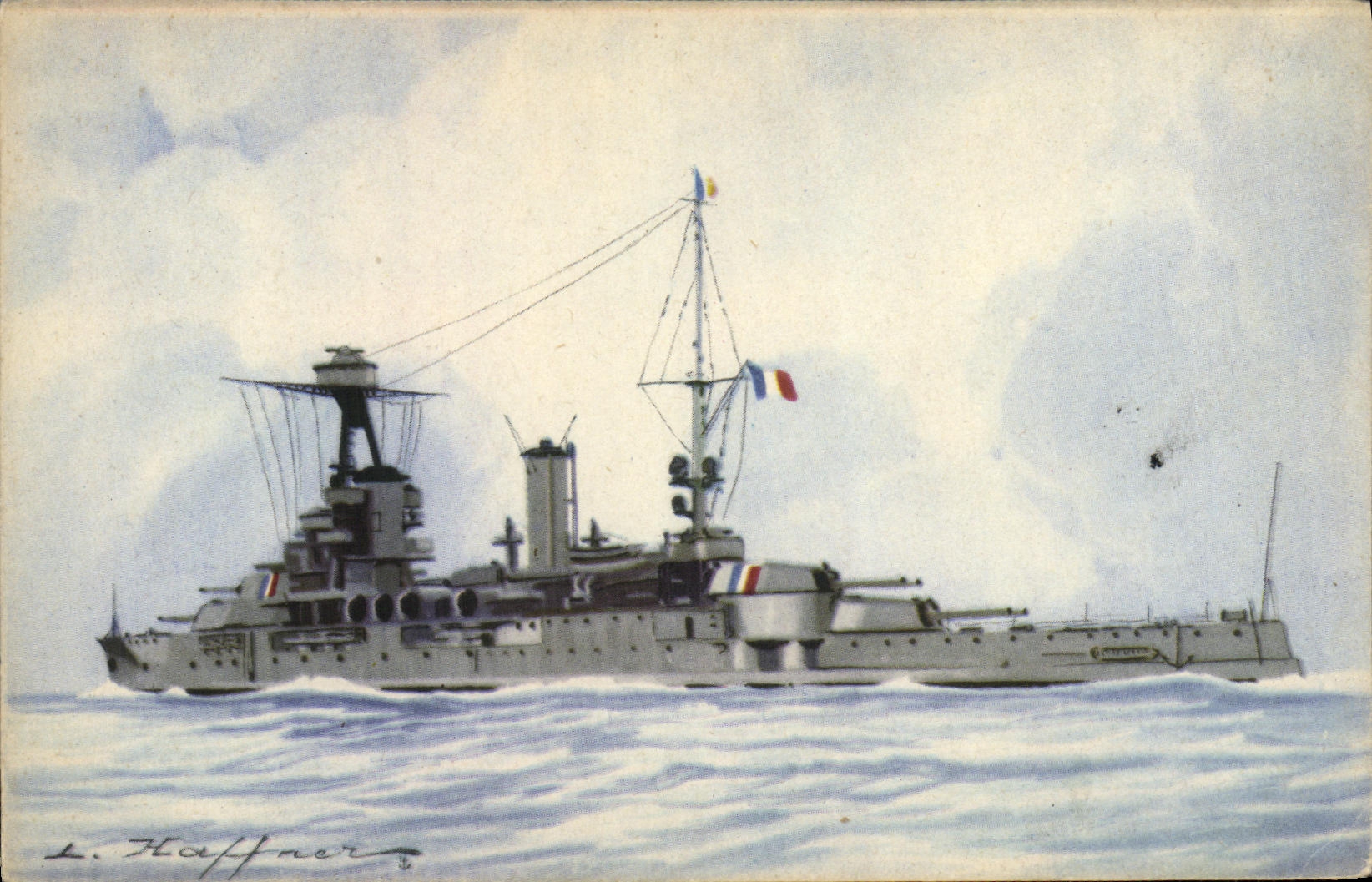CPA Bateau Haffner Cuirasse Provence
