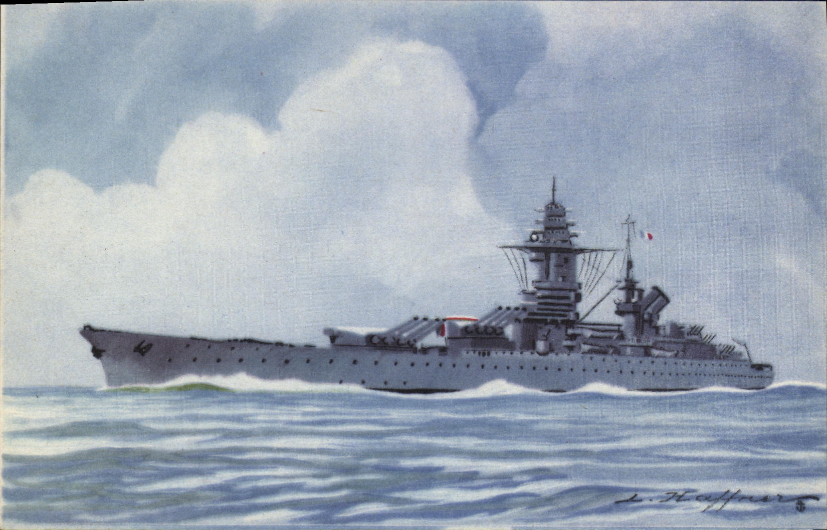 CPA Bateau Haffner Cuirasse Richelieu