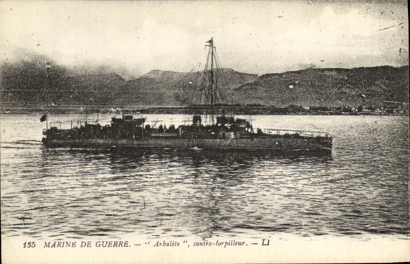 CPA Marine De Guerre Arbalete Contre Tropilleur 