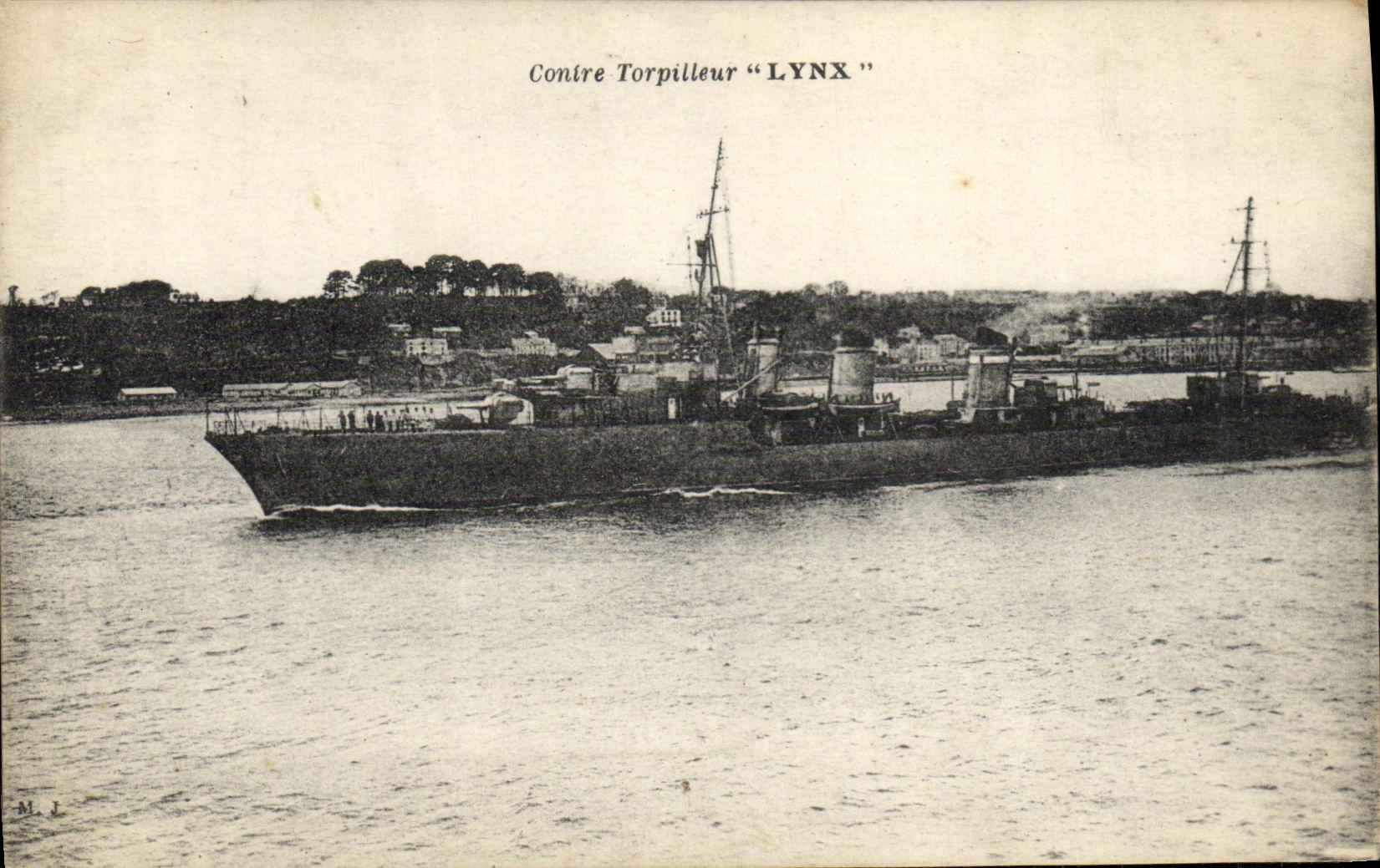 VINTAGE POSTCARD Against Destroyer Lynx Boat