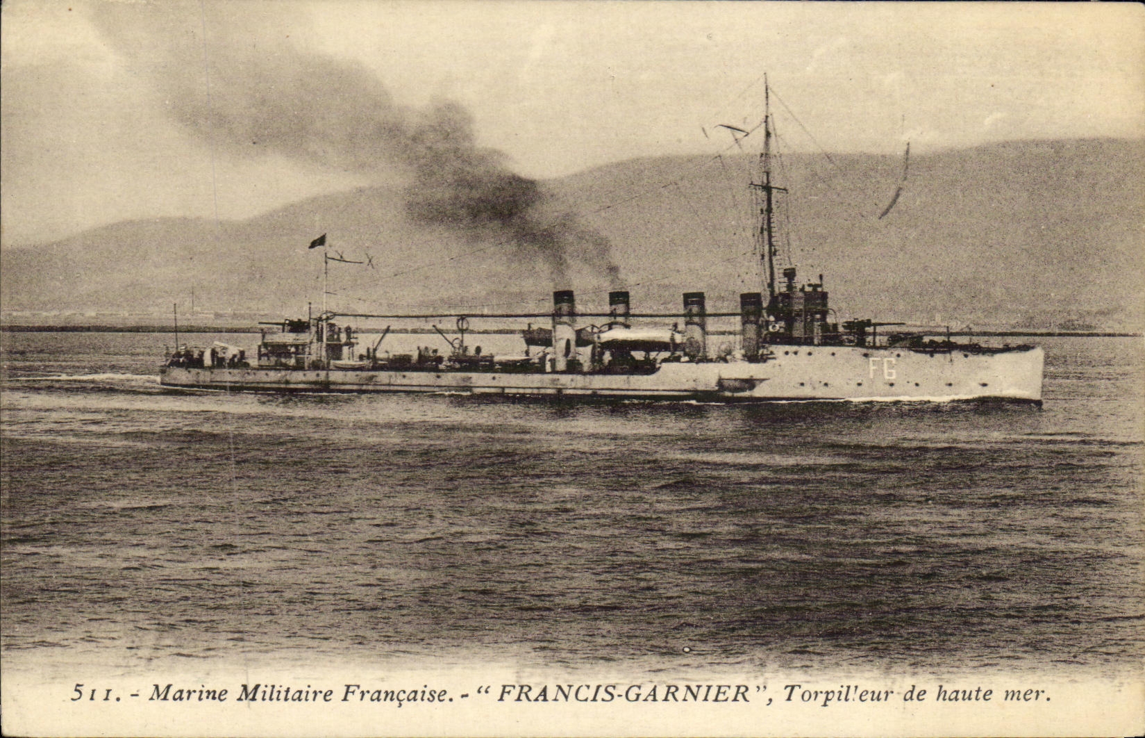 CPA Marine Militaire Francaise Francis Garnier Torpilleur de haute mer Bateau 