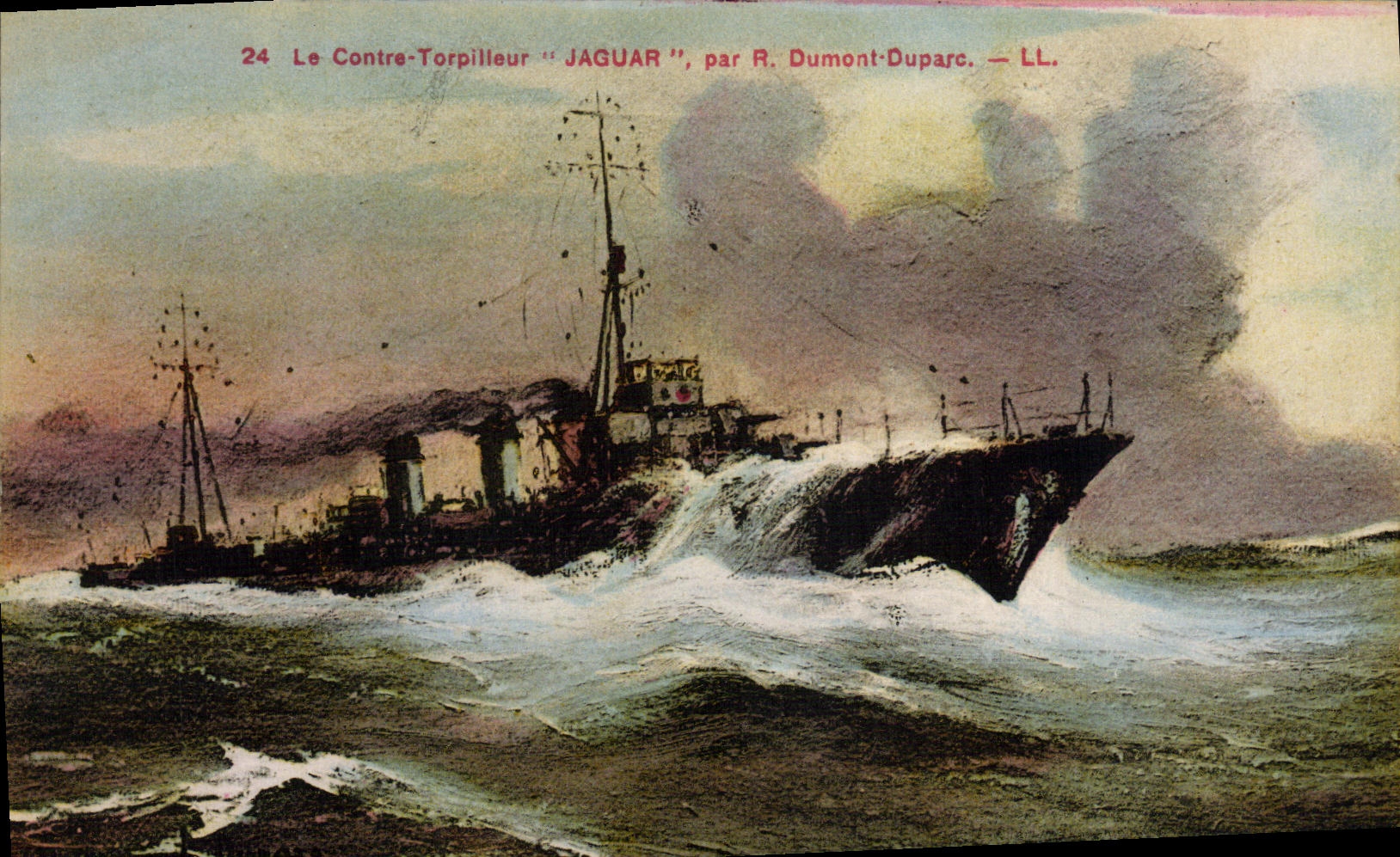 CPA Bateau Le Contre Torpilleur Jaguar par R Dumont Duparc
