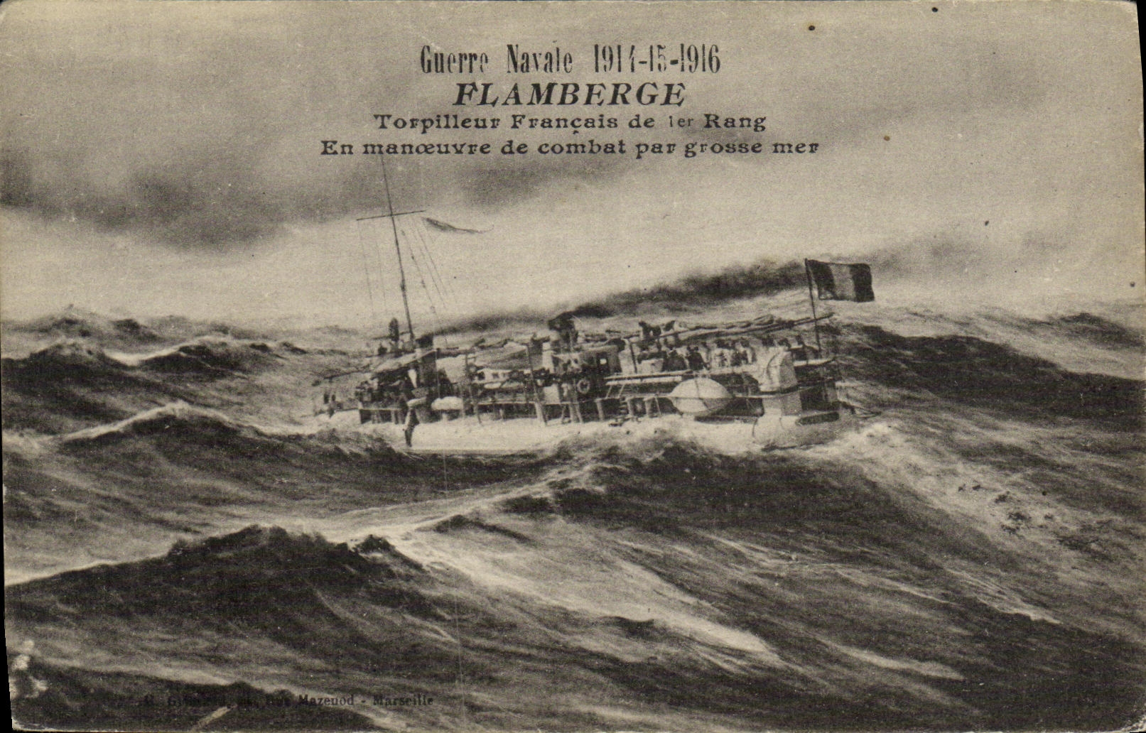 CPA Bateau Guerre Navale Flamberge Torpilleur francais de 1er rang