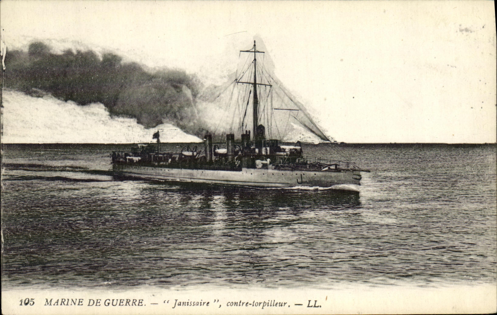 CPA Bateau Marine de Guerre Janissaire Contre torpilleur