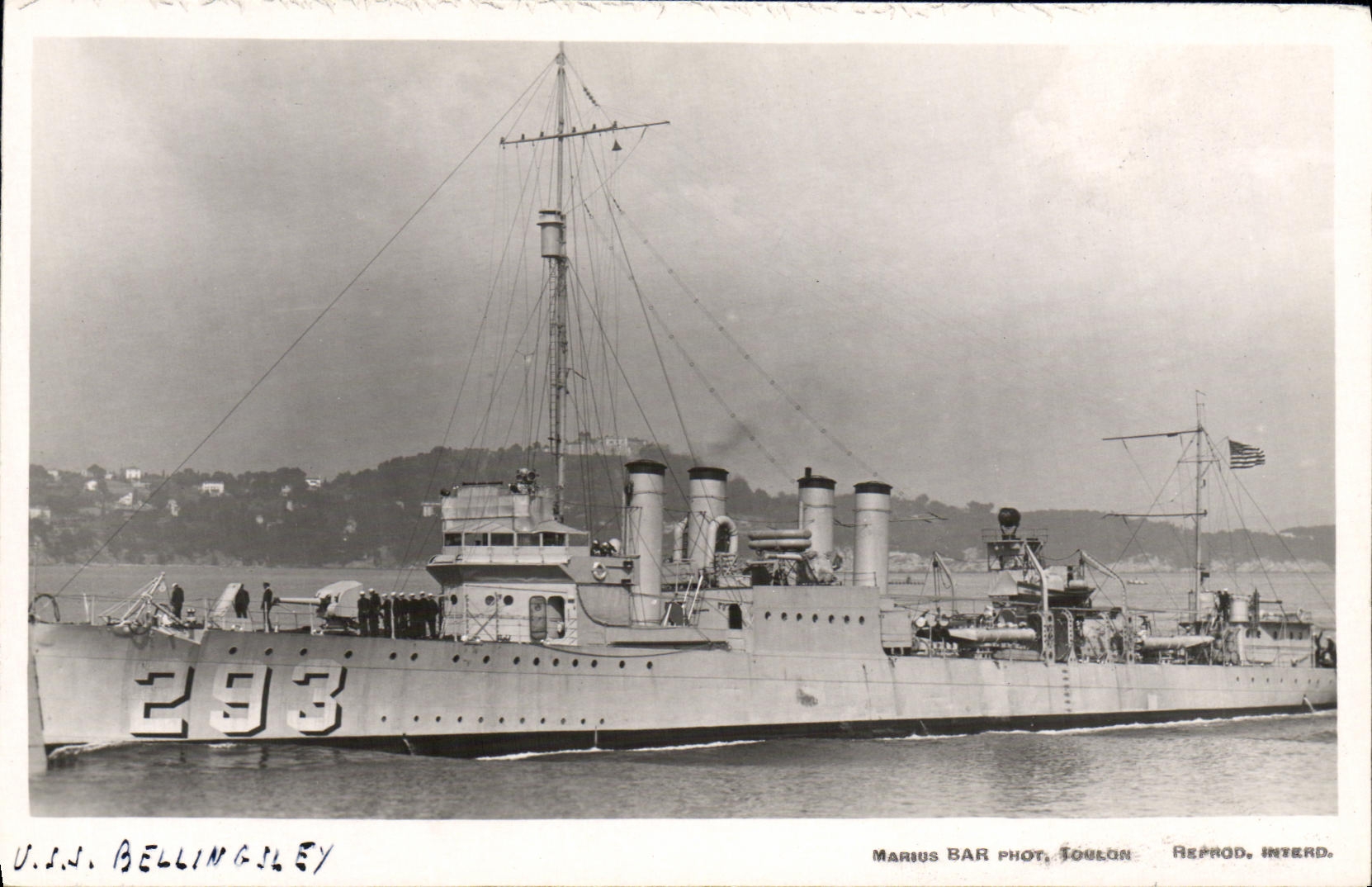 VINTAGE POSTCARD Boat HMS Bellingley