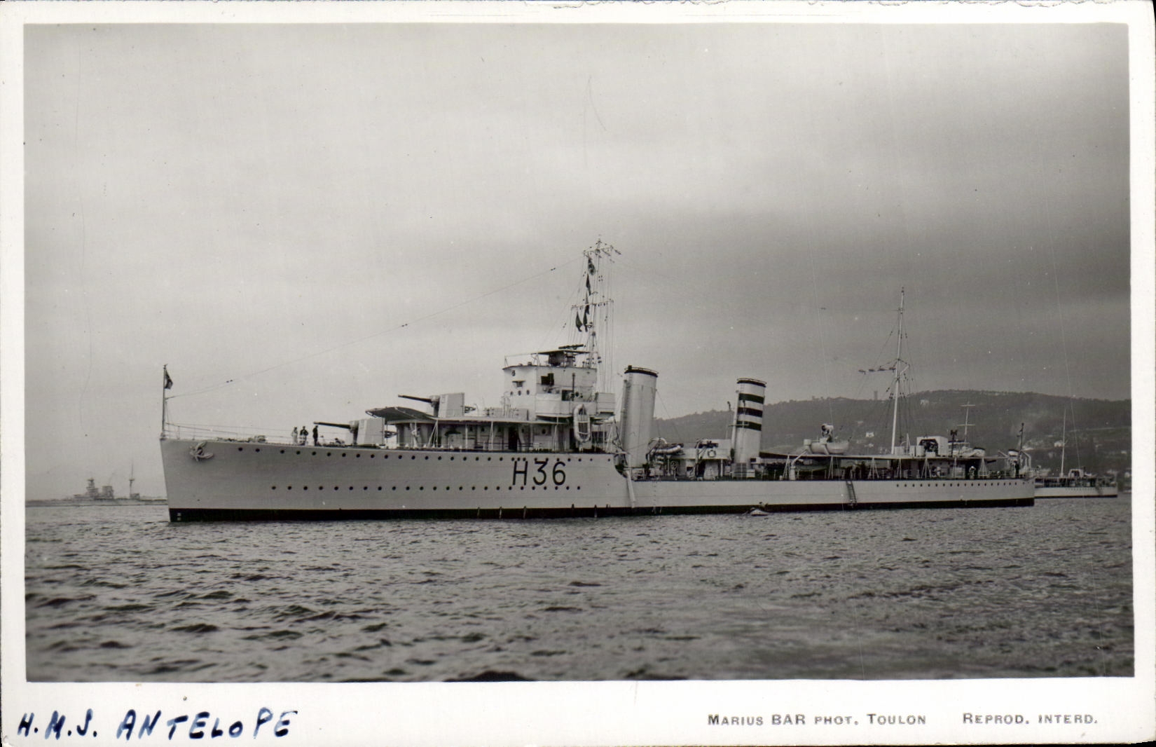 VINTAGE POSTCARD Boat HMS Antelope