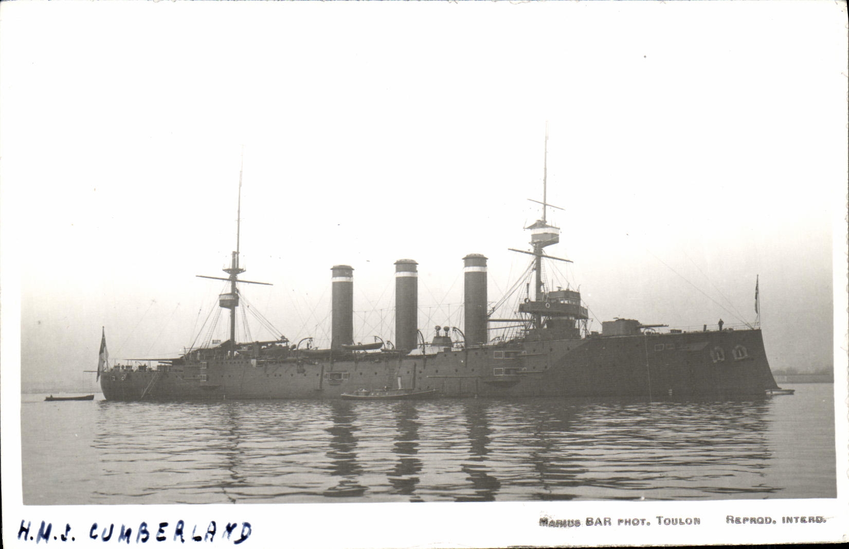 VINTAGE POSTCARD Boat HMS Cumberland