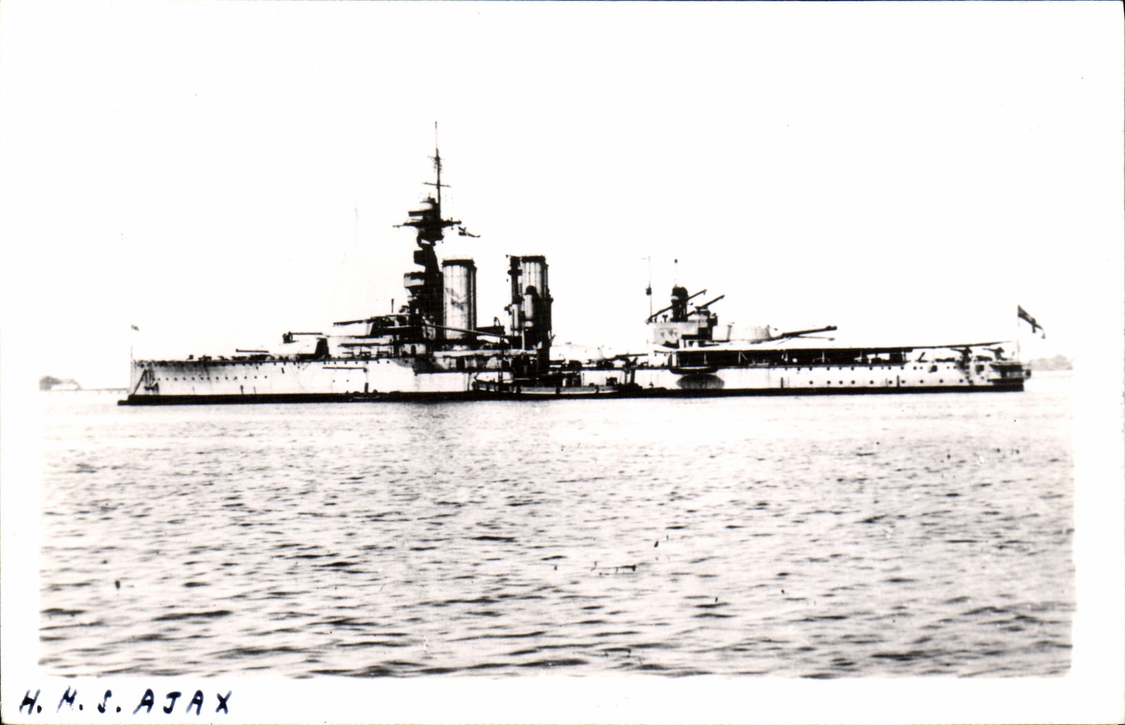 VINTAGE POSTCARD Boat HMS Ajax