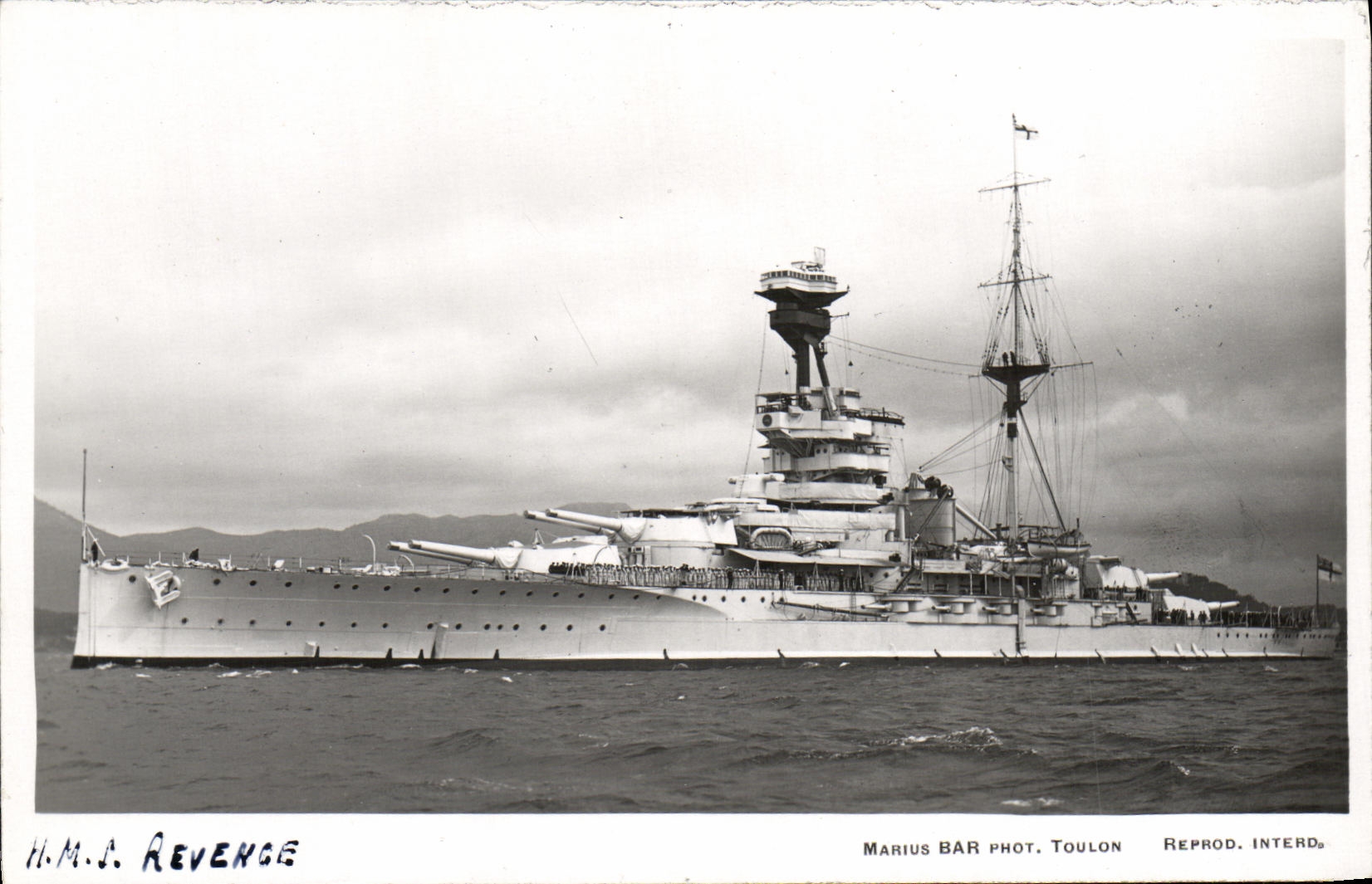 VINTAGE POSTCARD Boat HMS Revenge