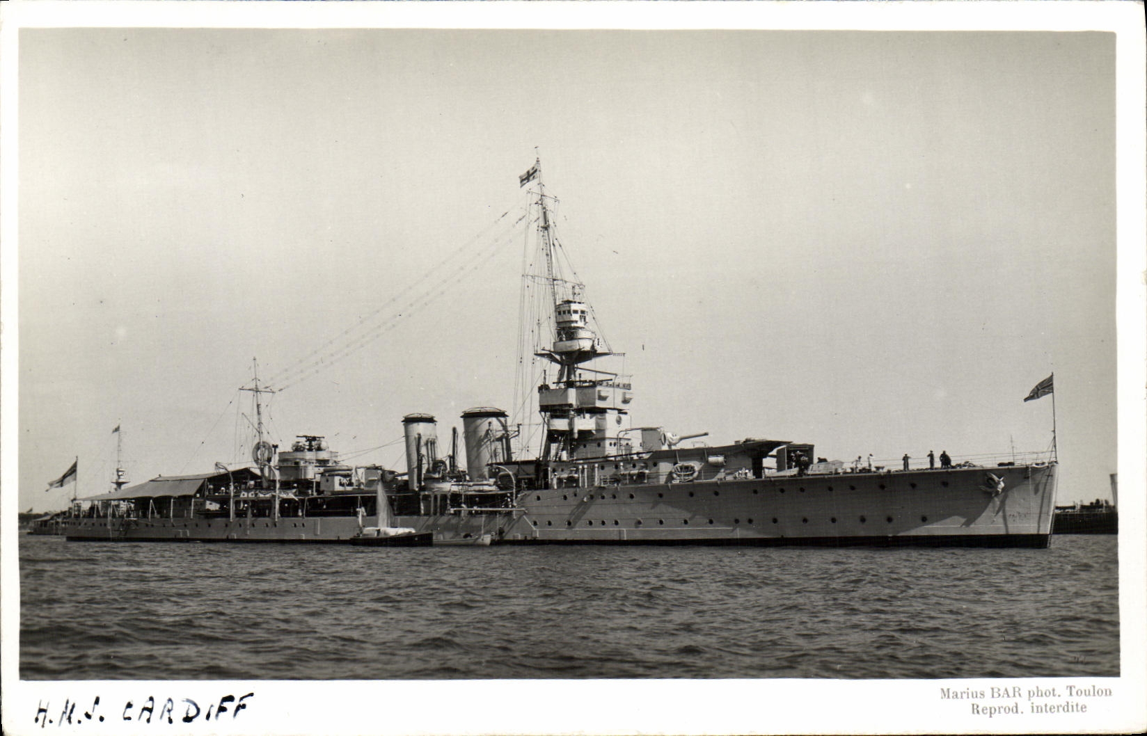 VINTAGE POSTCARD Boat HMS Cardiff
