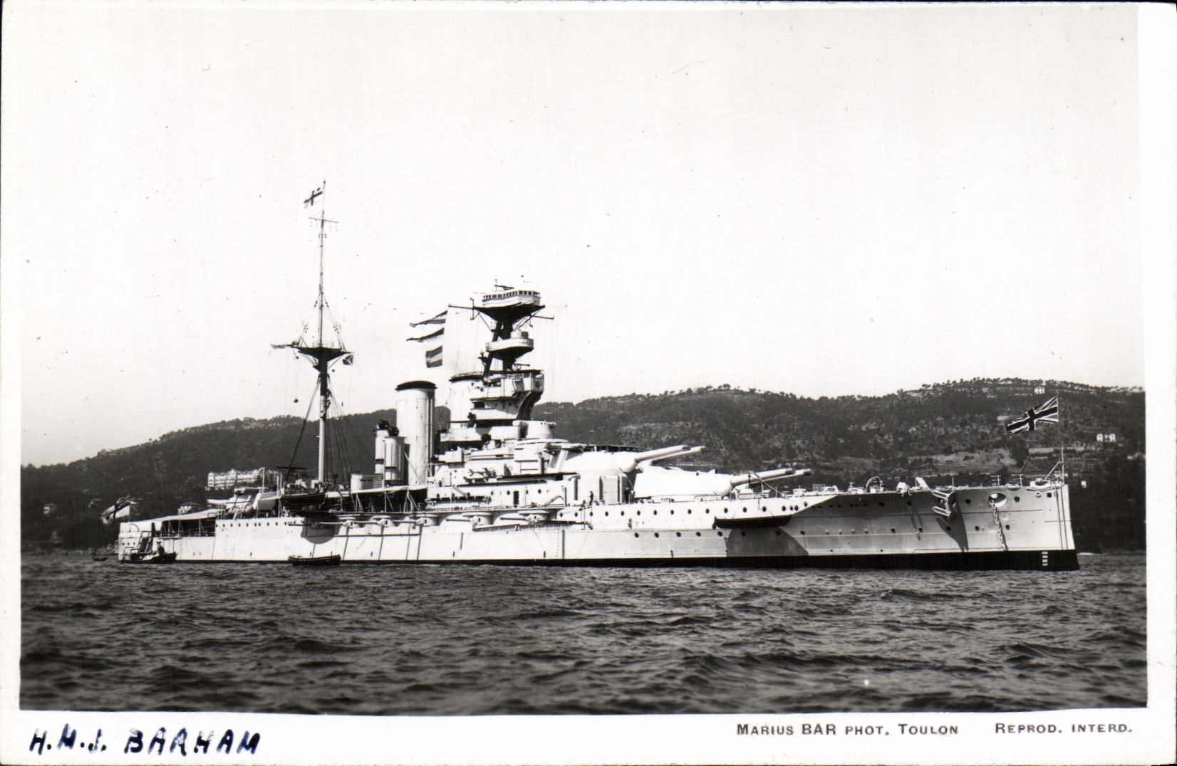 VINTAGE POSTCARD Boat HMS Barham