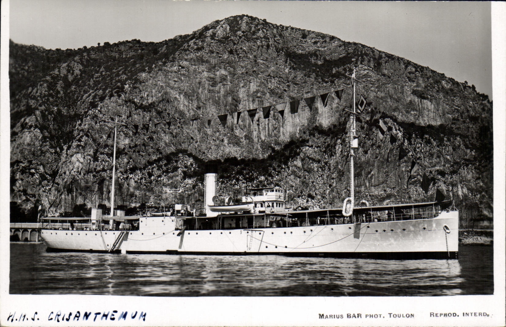 VINTAGE POSTCARD Boat HMS Crisanthemum