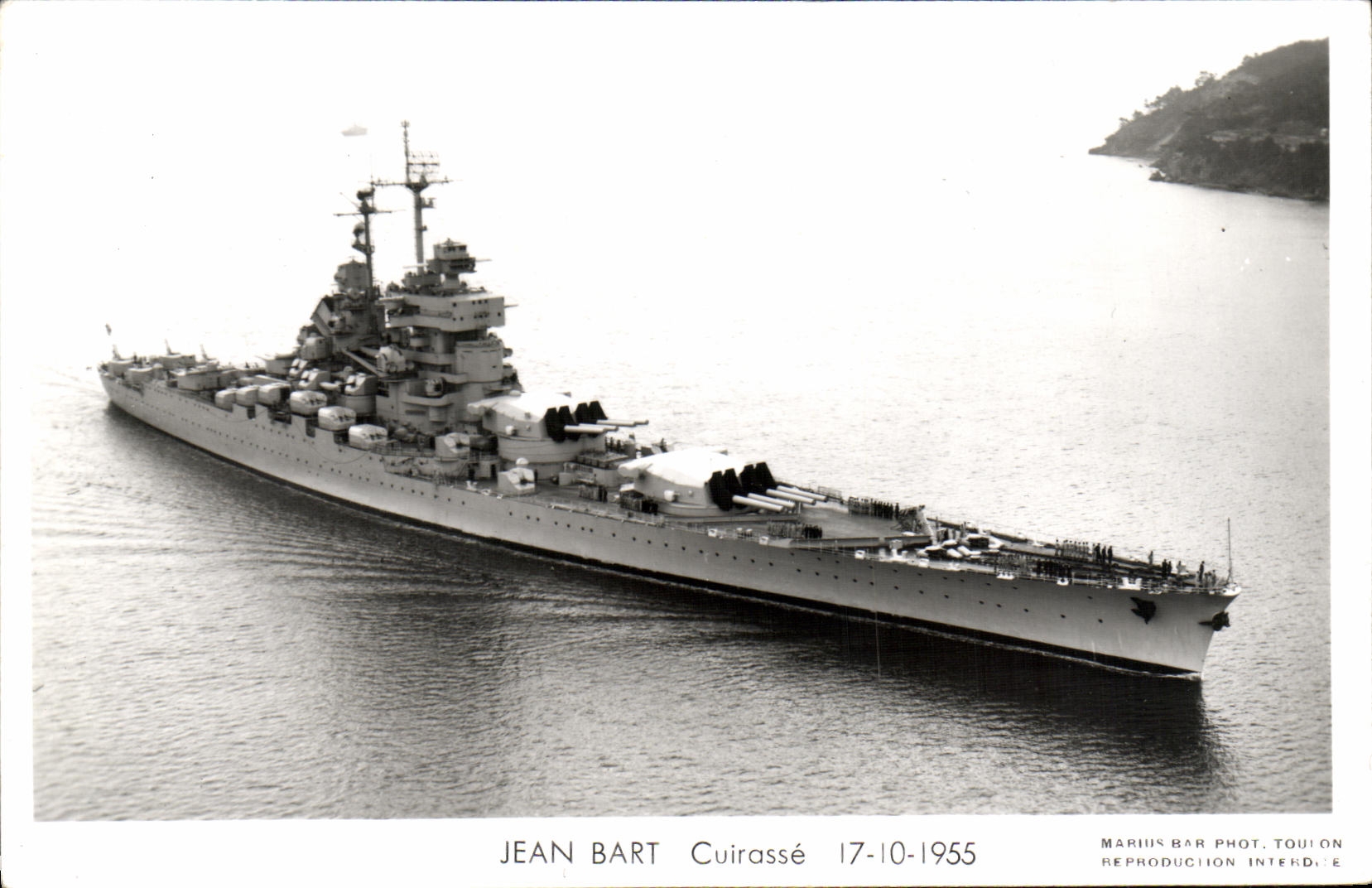VINTAGE POSTCARD Bateau Jean Bart Armours 17 10 1955