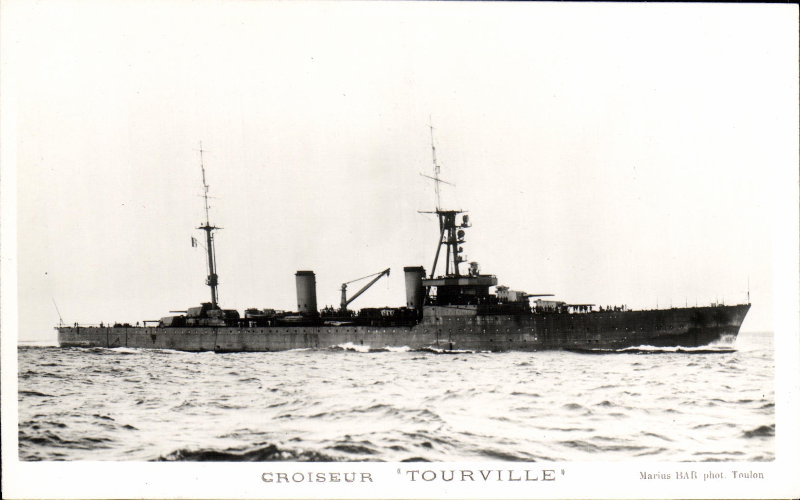 VINTAGE POSTCARD Boat Tourville Cruiser