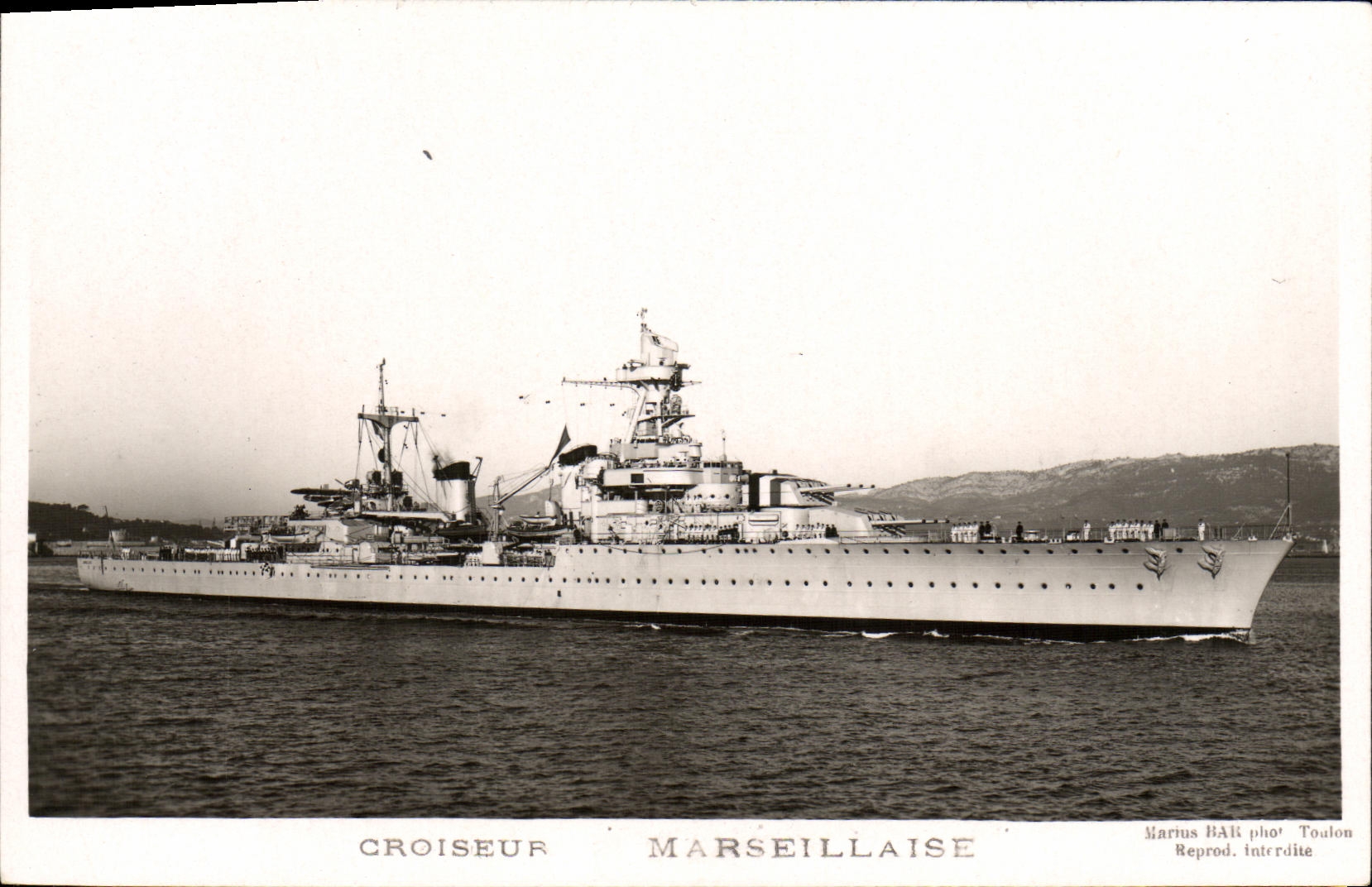 VINTAGE POSTCARD Boat Cruiser Marseillaise