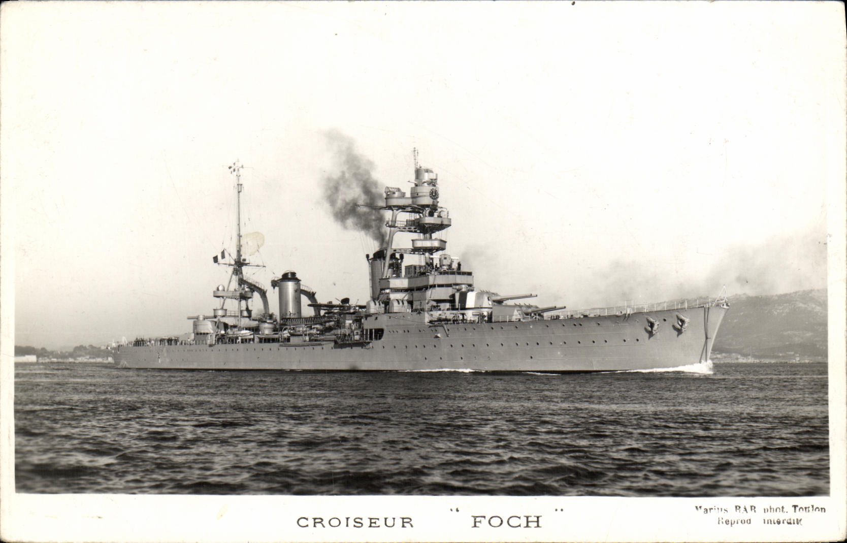 VINTAGE POSTCARD Boat Foch Cruiser