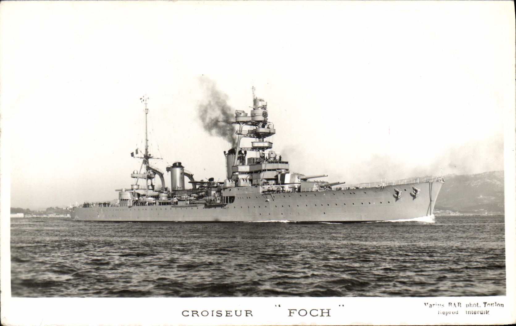VINTAGE POSTCARD Boat Groiseur Foch