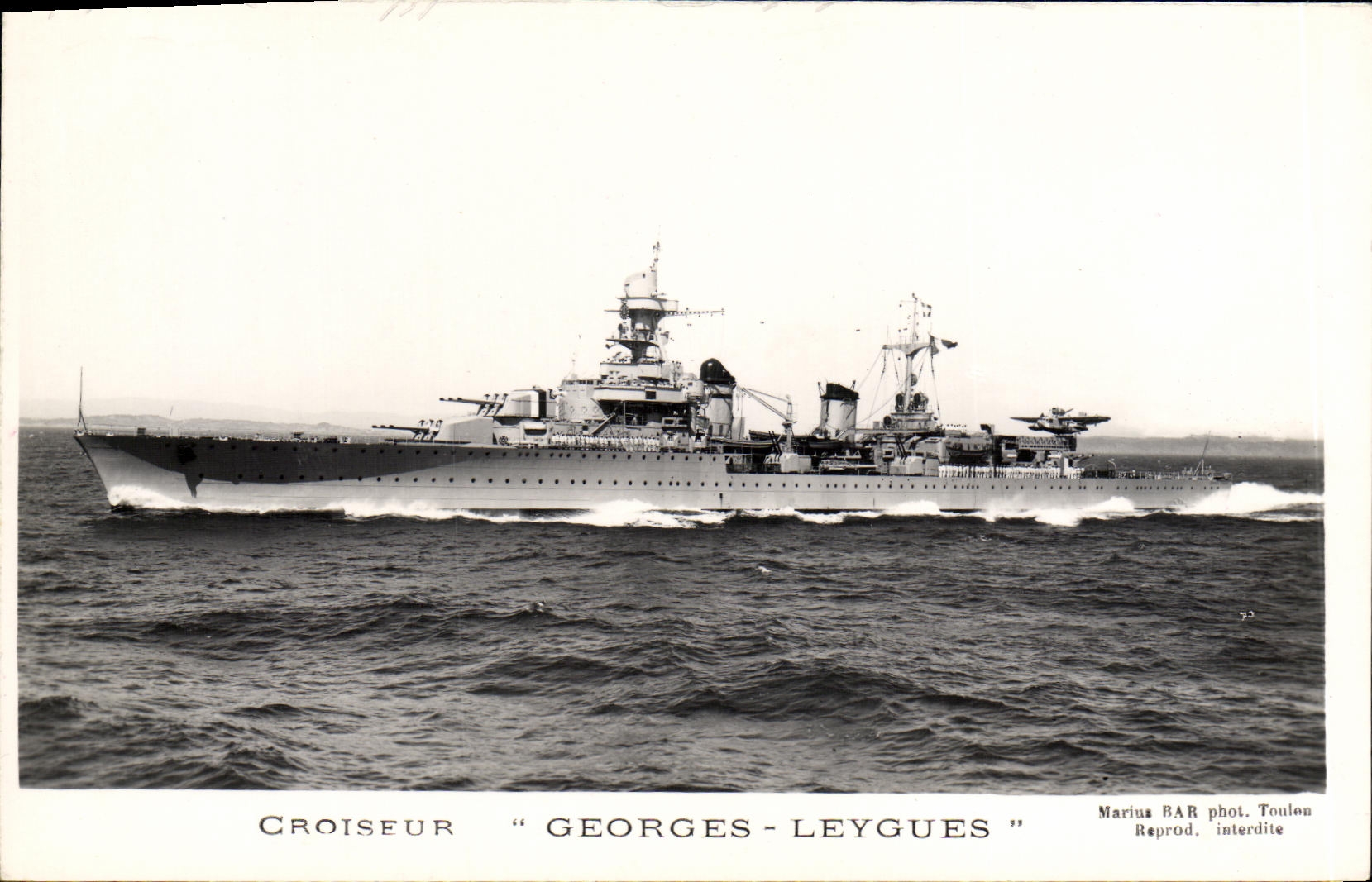 VINTAGE POSTCARD Boat Cruiser Georges Leygues