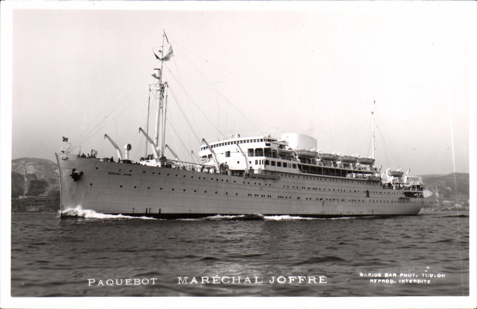 Mariscal de Joffre del vapor del barco de la POSTAL de la VENDIMIA