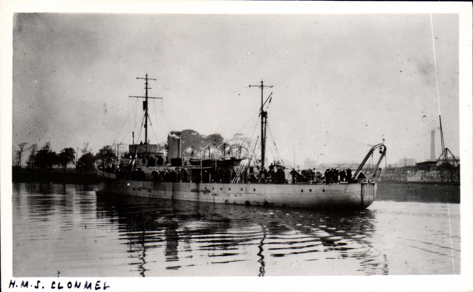 VINTAGE POSTCARD Boat HMS Clonmel