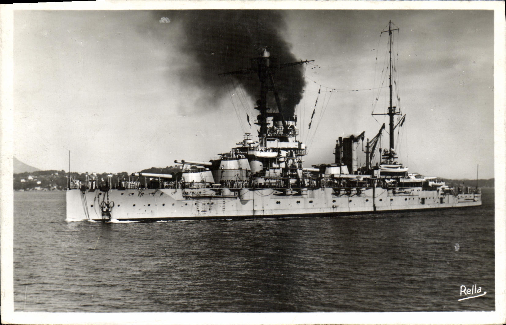 VINTAGE POSTCARD Bateau Dimensions Azure an Armor Of Squadron