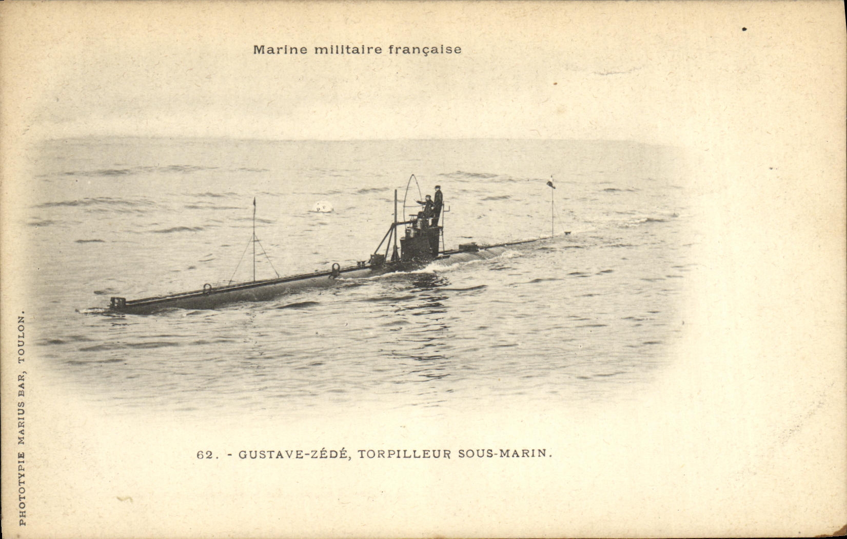CPA Bateau Gustave Zede Torpilleur Sous Marin