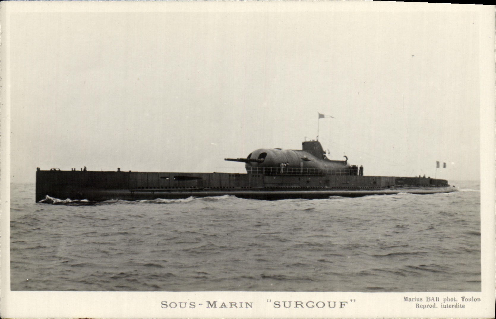 CPA Bateau Sous Marin Surcouf