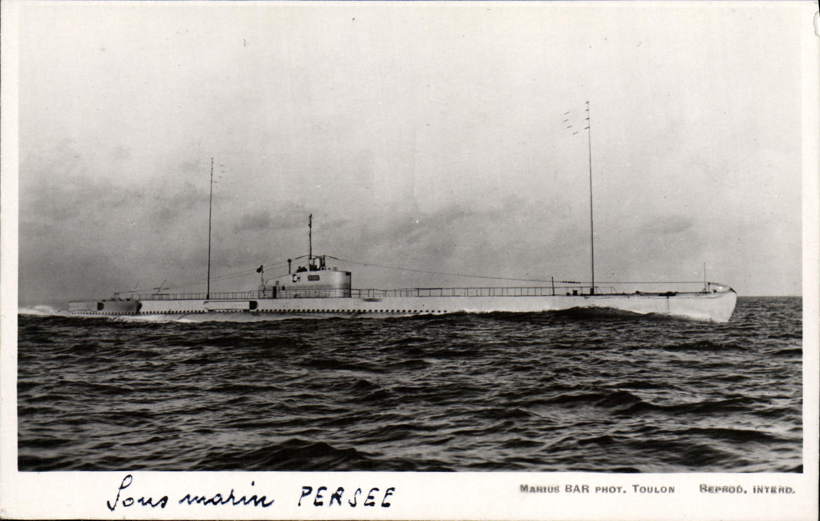 VINTAGE POSTCARD Boat Submarine thought