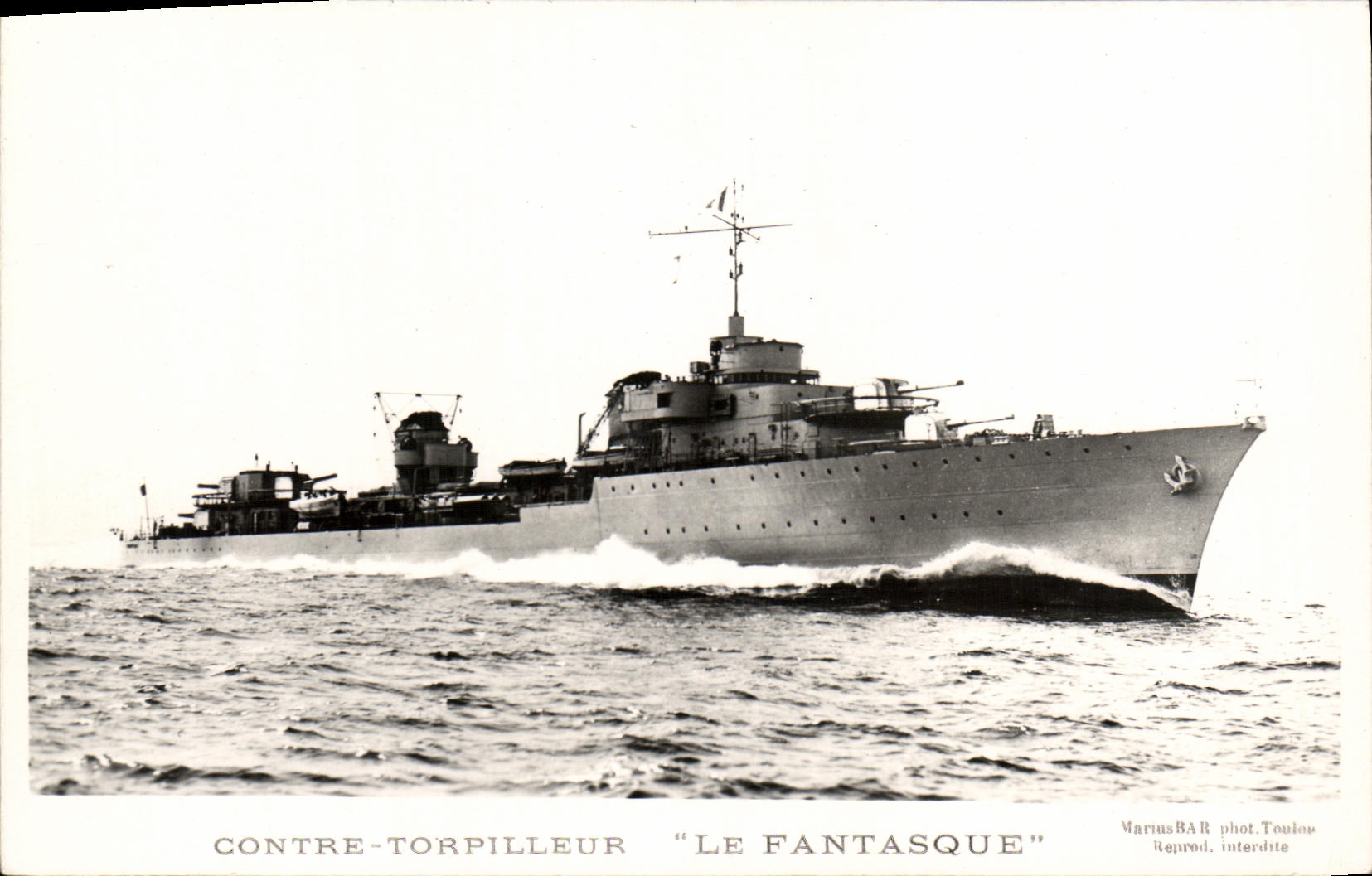 VINTAGE POSTCARD Boat Destroyer Against Destroyer the Odd one