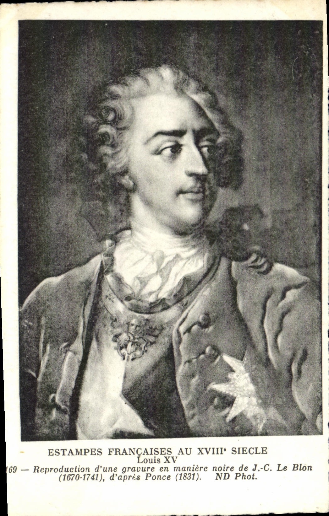 VINTAGE POSTCARD French Prints At the 18th Century Louis XV King de France