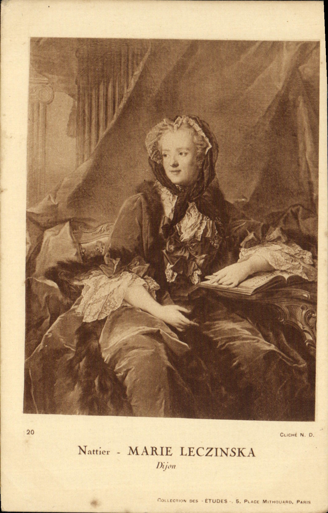 VINTAGE POSTCARD Nattier Marie Leczinska Dijon