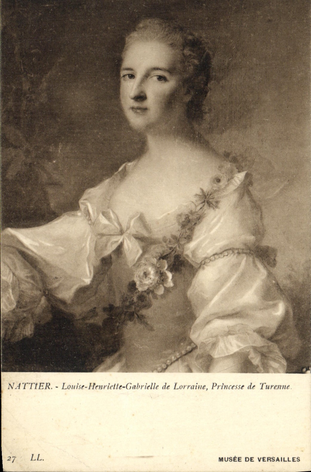 VINTAGE POSTCARD Nattier Louis Henriette Gabrielle Of Lorraine Princess of Turenne Museum of Versailles