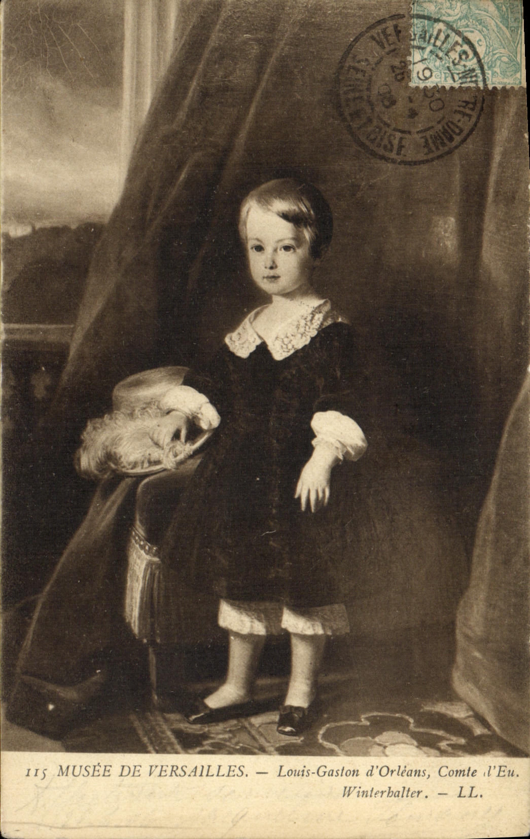 VINTAGE POSTCARD Museum Of Versailles Louis Gaston of Orleans Count of Have Winterhalter