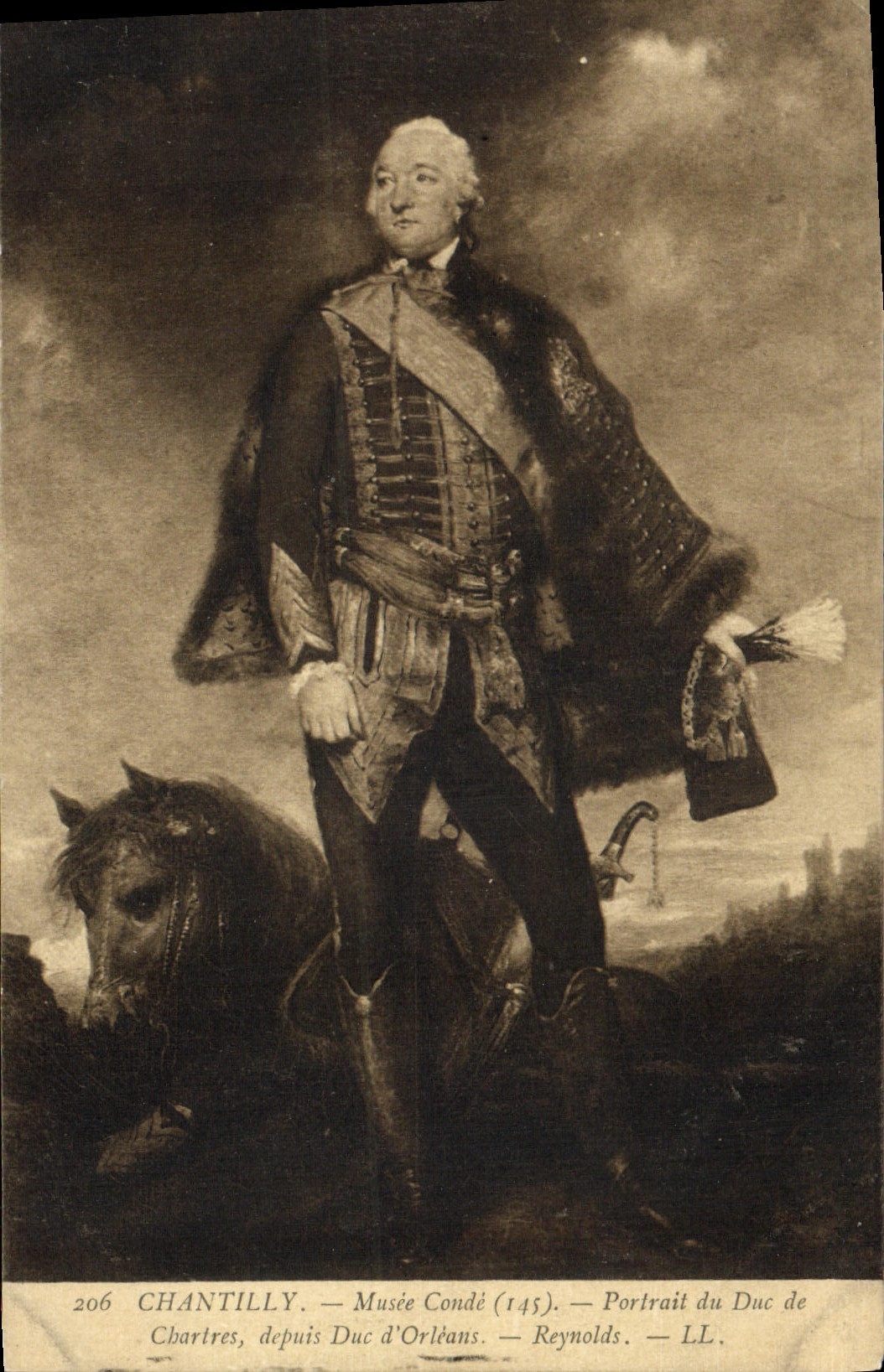 VINTAGE POSTCARD Chantilly Museum Cop Portrait of the Duke of Chartres since Duke of Orleans Reynolds