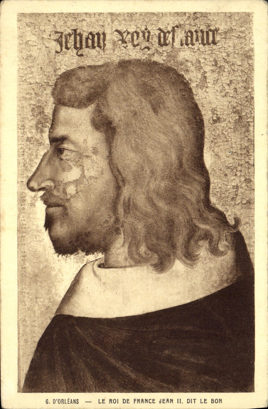 VINTAGE POSTCARD G of Orleans the king of France Jen II known as the Good