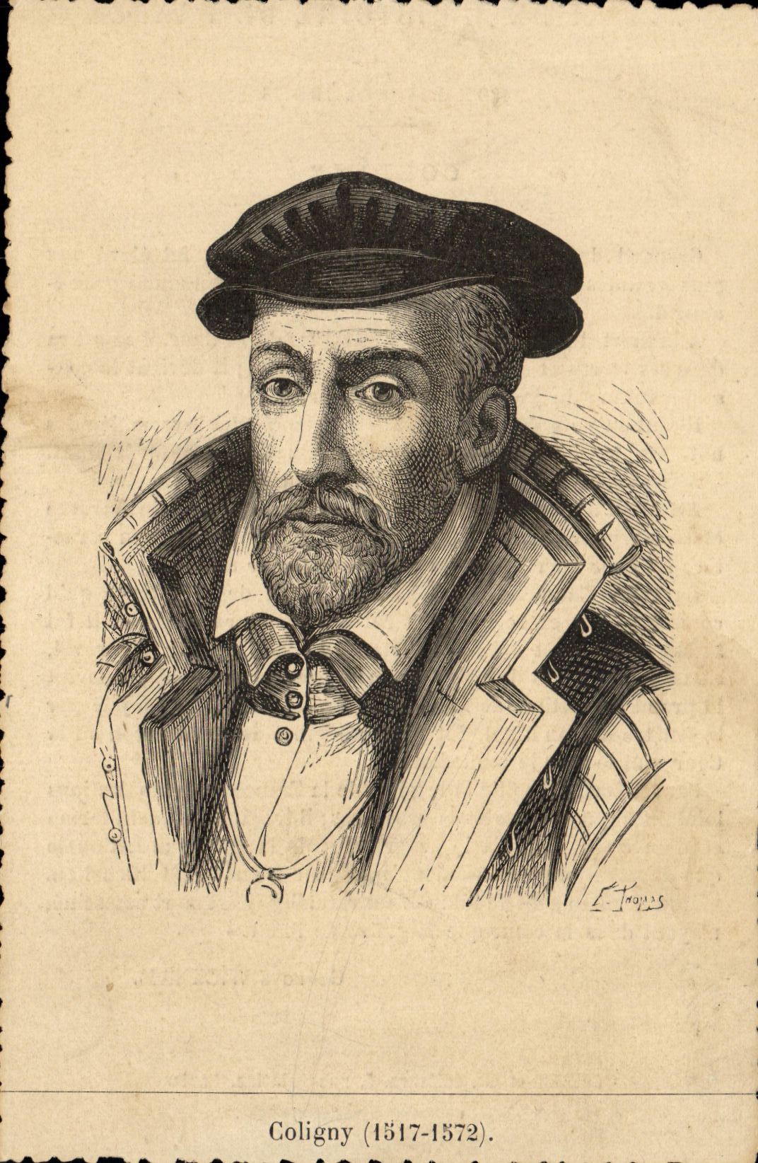 VINTAGE POSTCARD Coligny 1517 1572