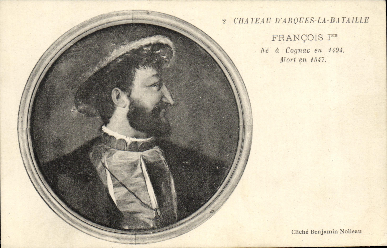 VINTAGE POSTCARD Castle Of Arch the François Battle 1st does not have Cognac