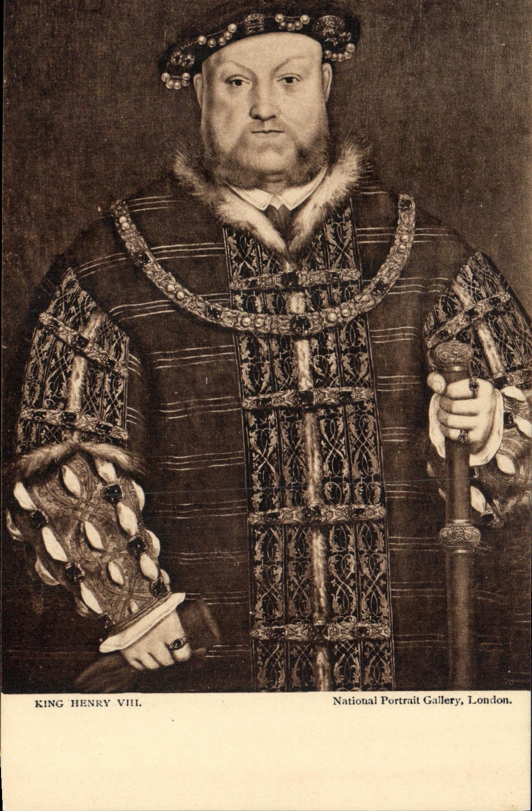 VINTAGE POSTCARD National Carried Gallery London King Henri VIII