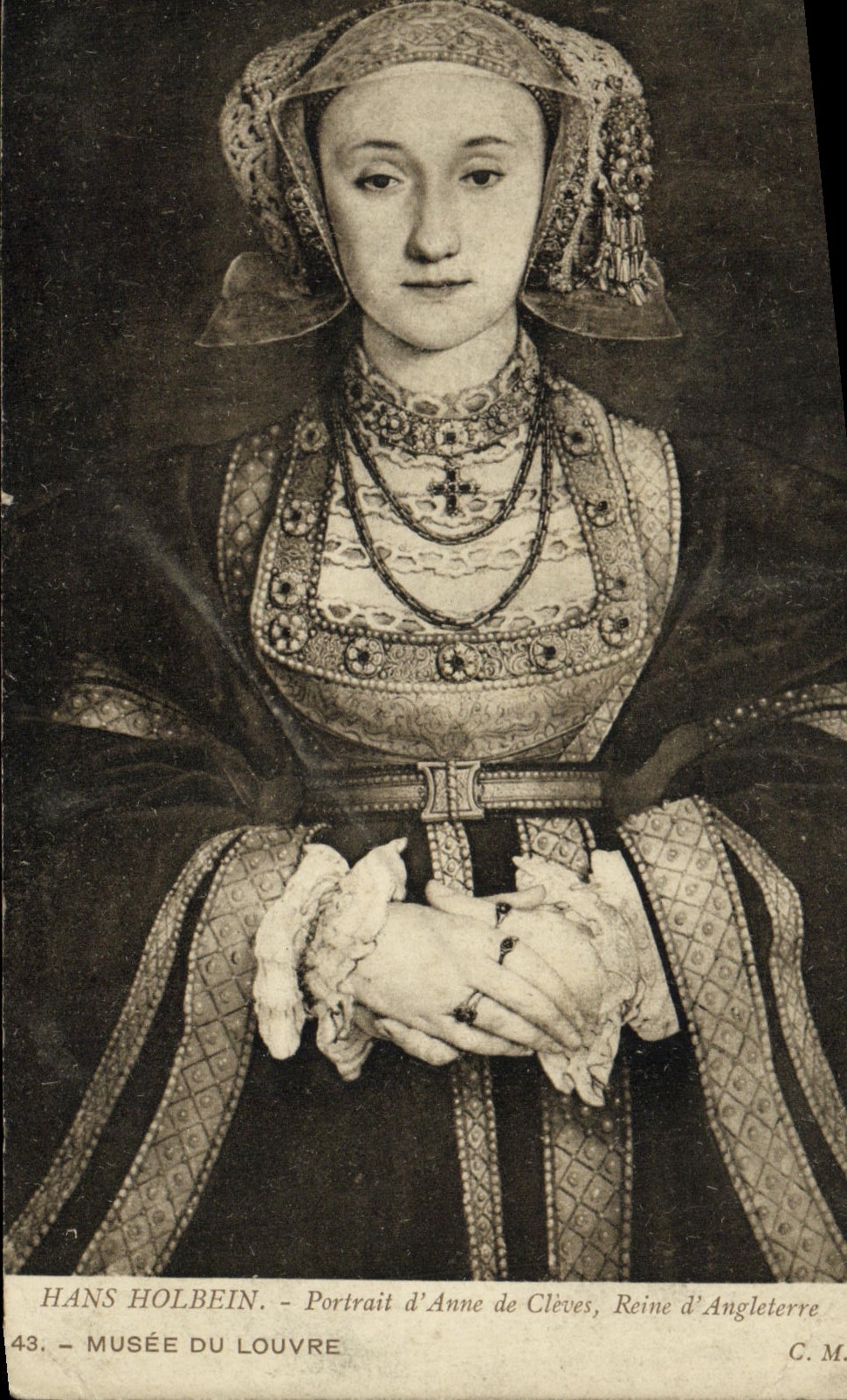 VINTAGE POSTCARD Hans Holbein Portrait of Anne de Cleves Queen of England