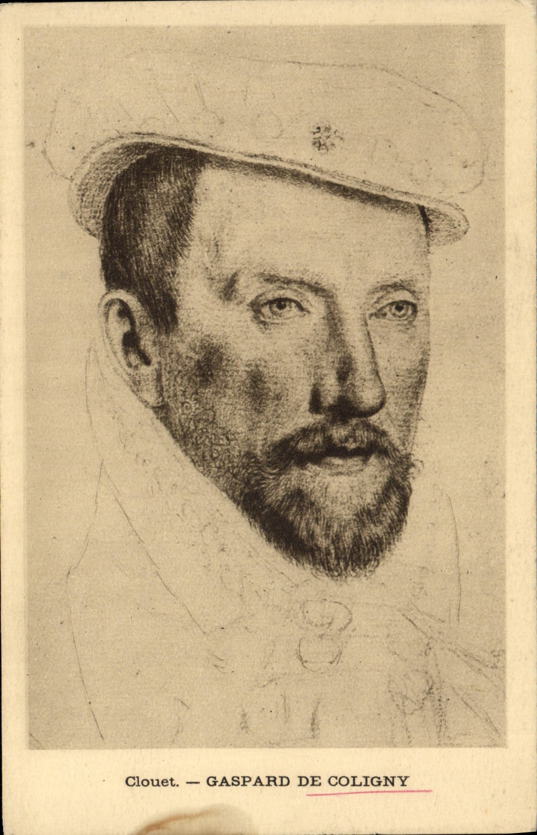 VINTAGE POSTCARD Clouet Gaspard De Coligny