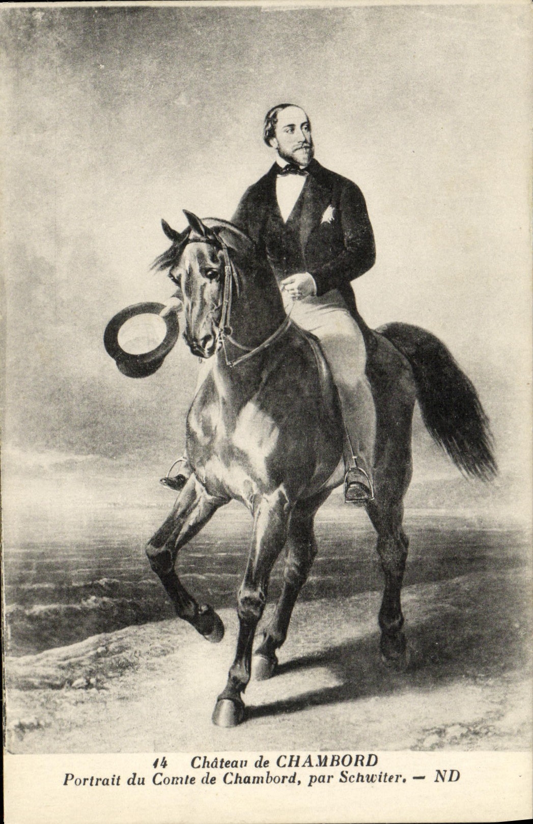 Castillo de la POSTAL de la VENDIMIA del retrato de Chambord del parque de de Chambord Schwiter de la cuenta