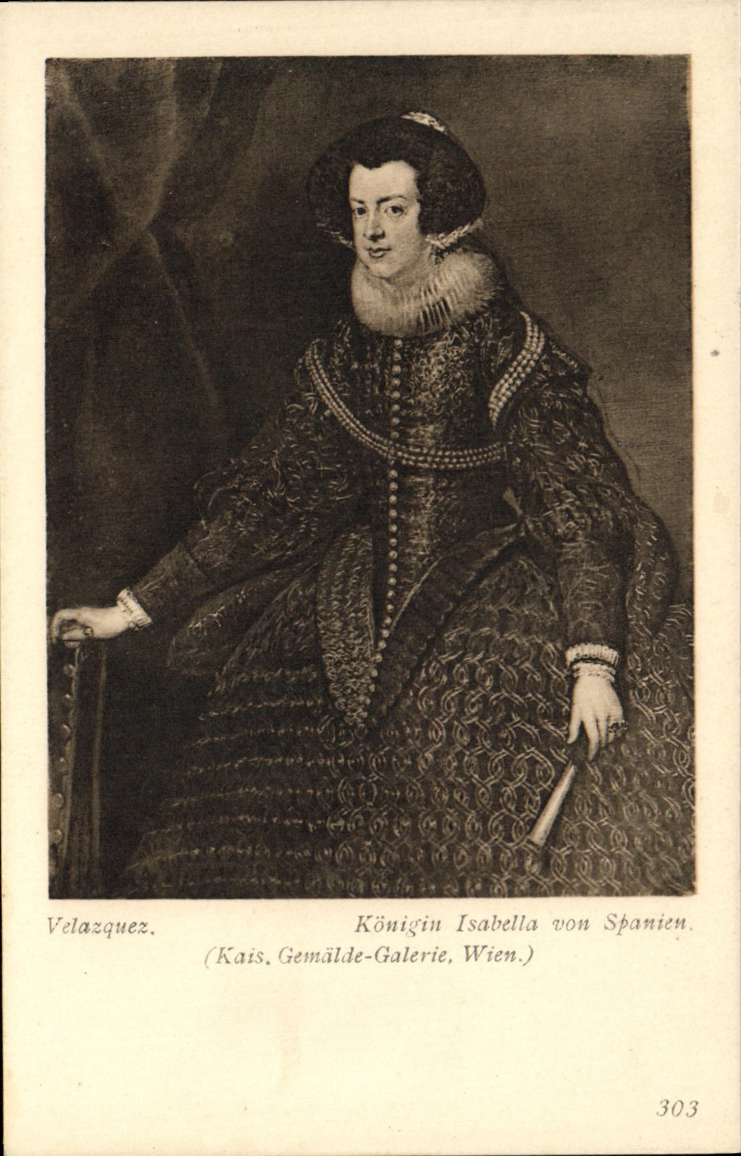 VINTAGE POSTCARD Velasquez Isabelle Queen of Spain