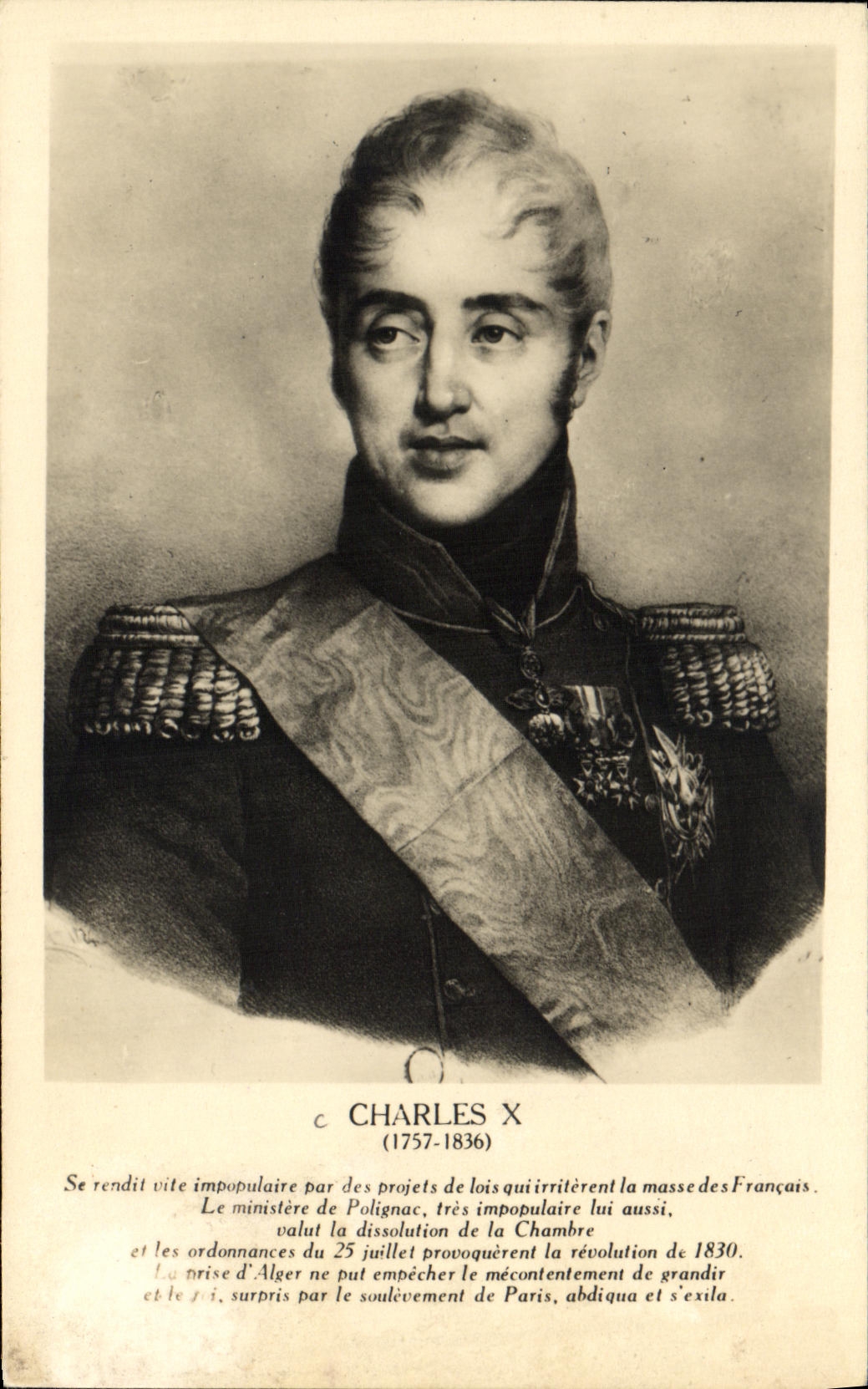 CPA Charles X Roi de France 