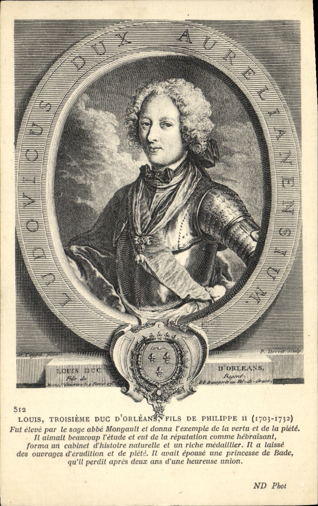 VINTAGE POSTCARD Louis Duc Of Orleans Wire Of Philippe II