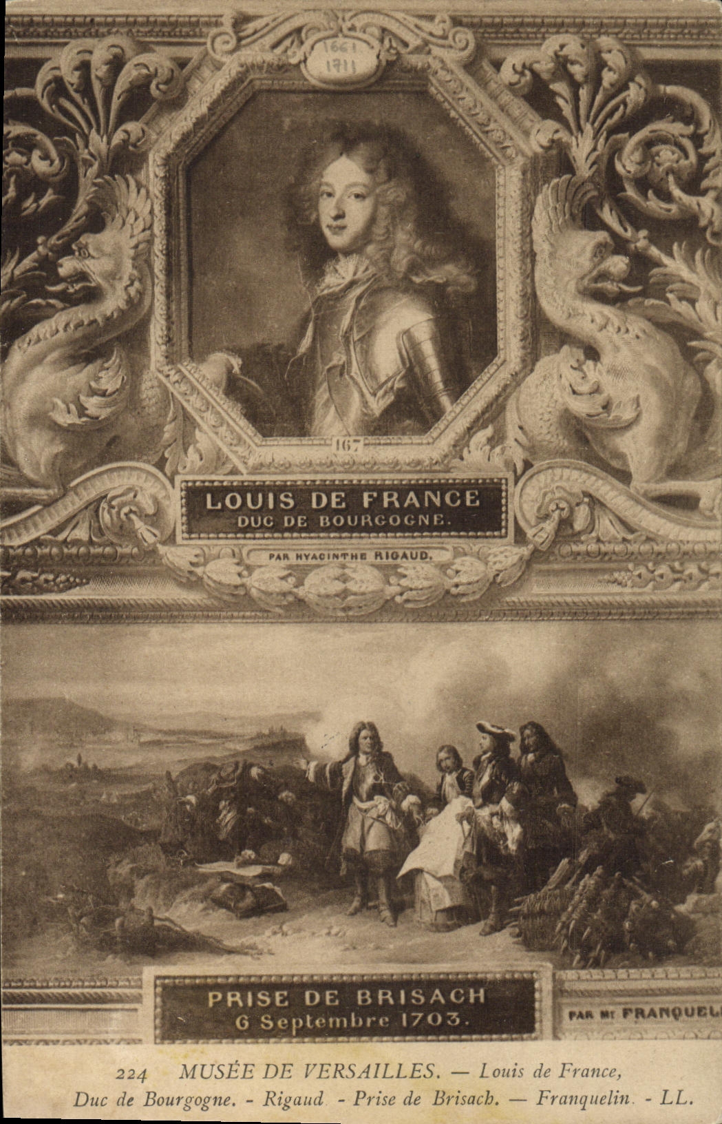 VINTAGE POSTCARD Museum Of Versailles Louis De France Duke Of Burgundy Stone