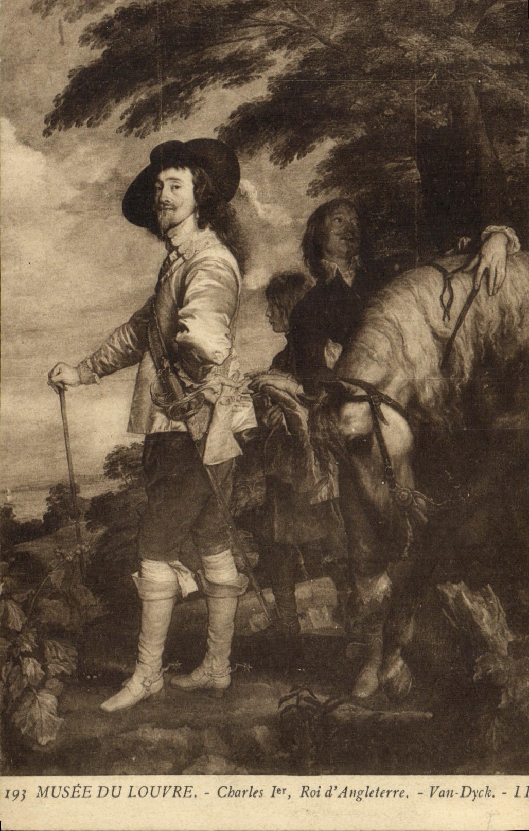 VINTAGE POSTCARD Museum Of Louvre Charles 1st King d' Anglerre Van Dyck