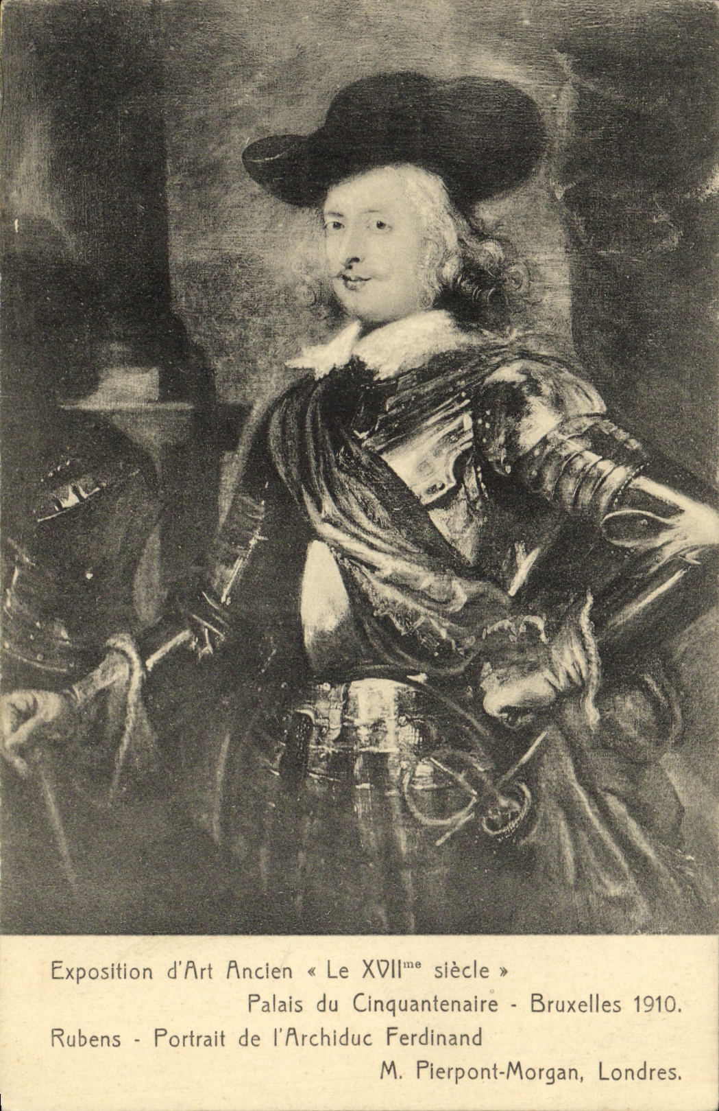 VINTAGE POSTCARD Fair Of Old Art the Palate Of the Fiftieth anniversary Brussels Rubens Portrait of the Ferdinand archduke