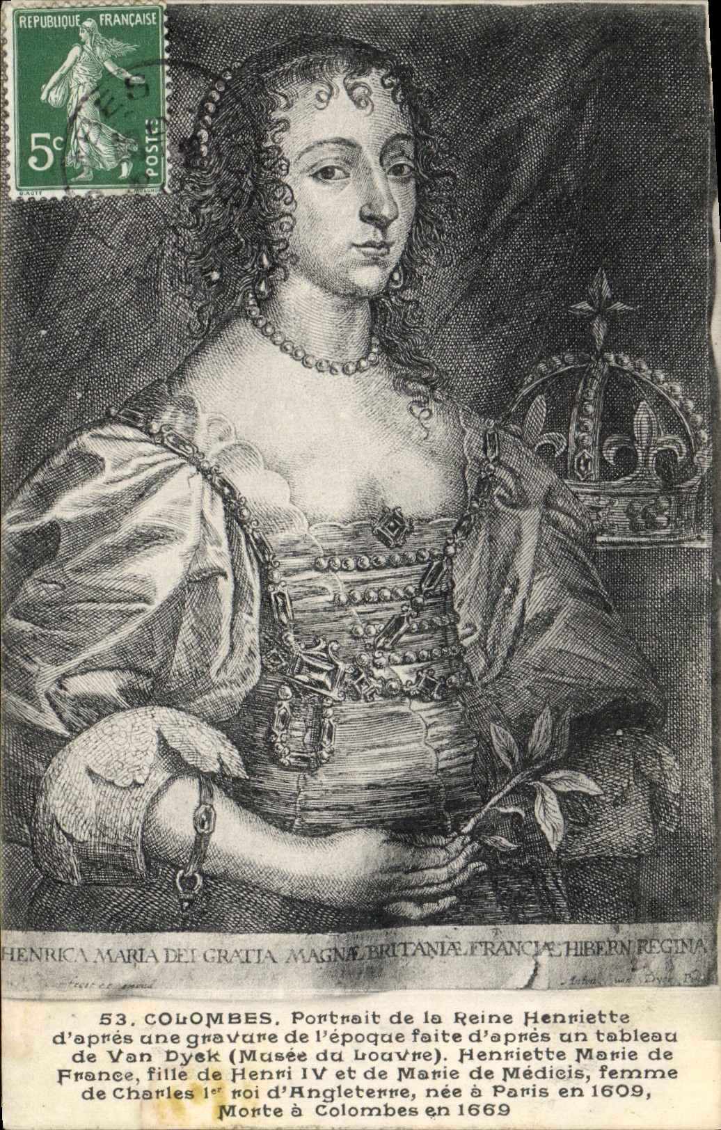 CPA Colombes Portrait de la Reine Henriette