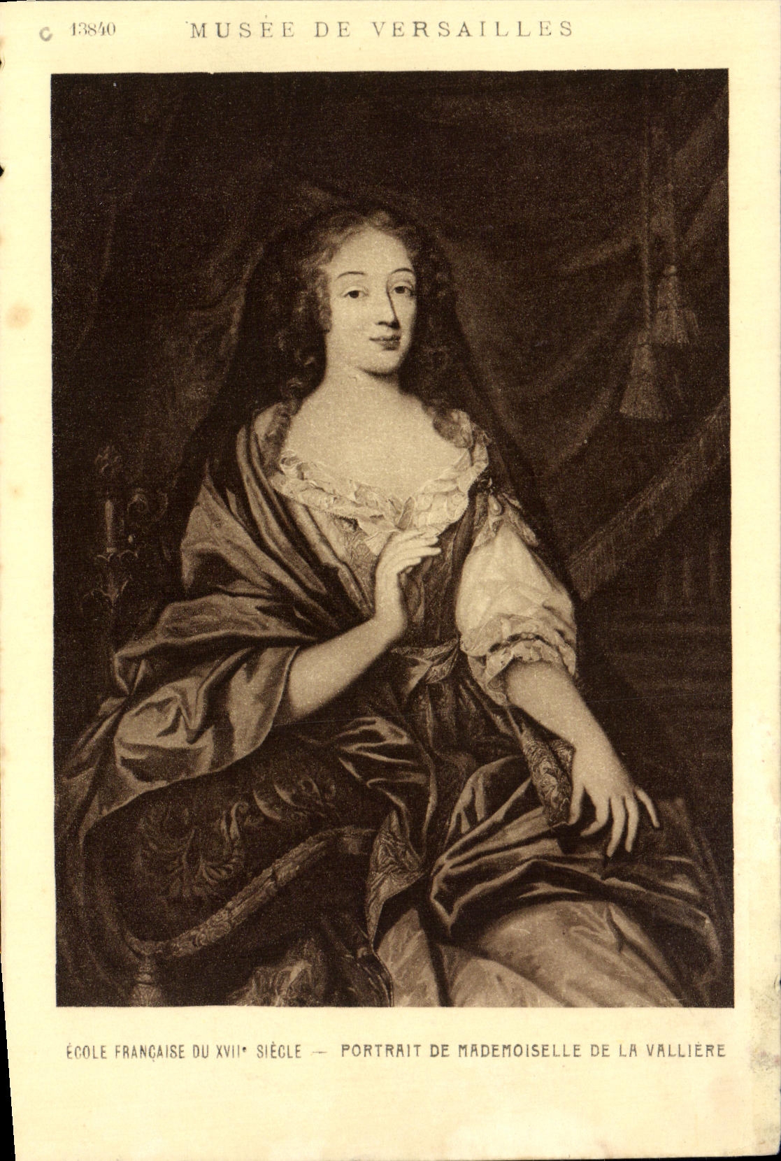 VINTAGE POSTCARD Museum Of Versailles Miss of Valliere